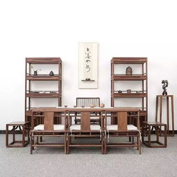 成都唐人坊古典家具定制 成都仿古中式家具厂全实木茶桌茶椅